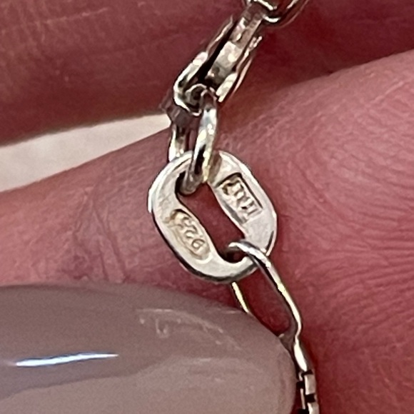 Sterling silver 925 cz pendant classic simple delicate necklace Italy - Picture 8 of 10